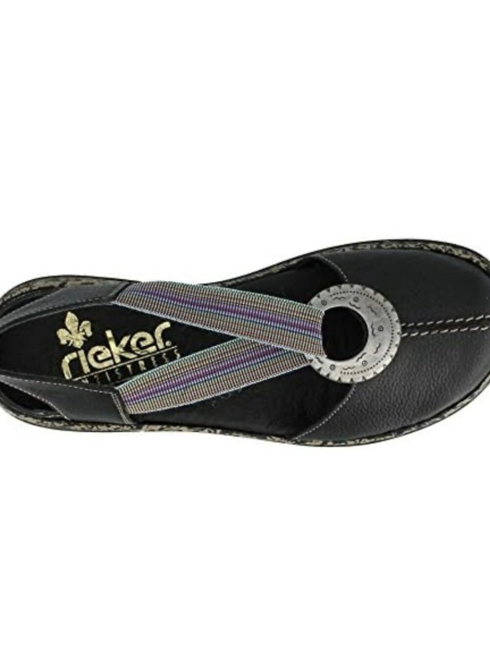 Rieker 46362 Women's Daisy Closed Toe Sandals Black Leather Women’s Size 39